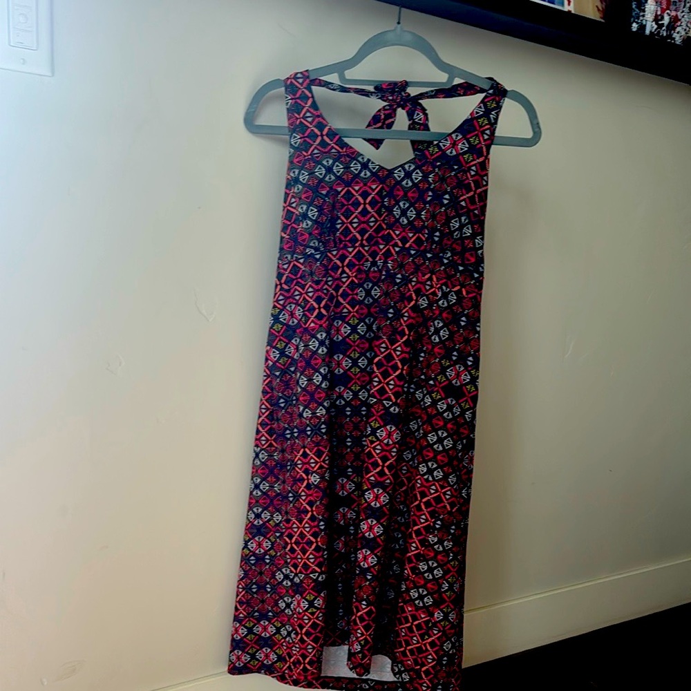 Krimsom Klover Red and Black Patterned Halter Dress
